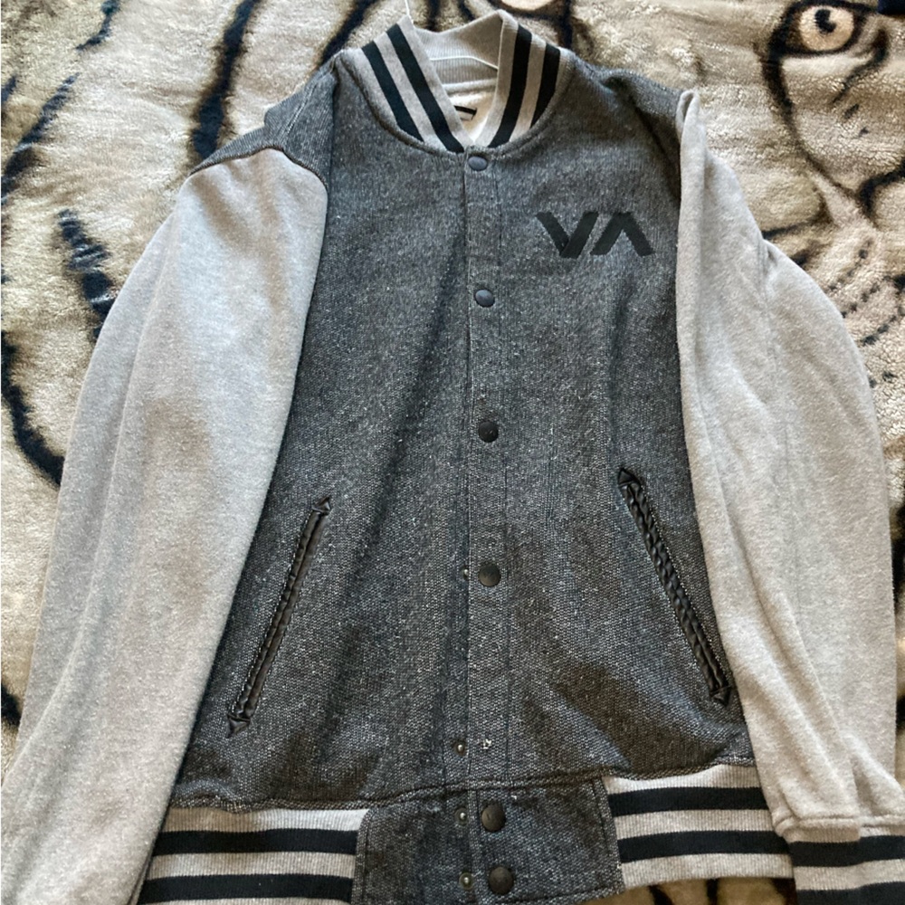 Rvca button up letterman varsity style